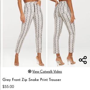 Pretty Little Thing Snake Skin Leather Pants